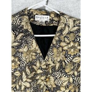 Saville Suit Floral Women's Blazer Size 8 Rayon Buttons Shoulder Pads